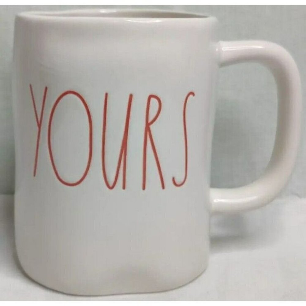 Rae Dunn Artisan Collection Yours Coffee Mug White w/Red letter FAST Shipping